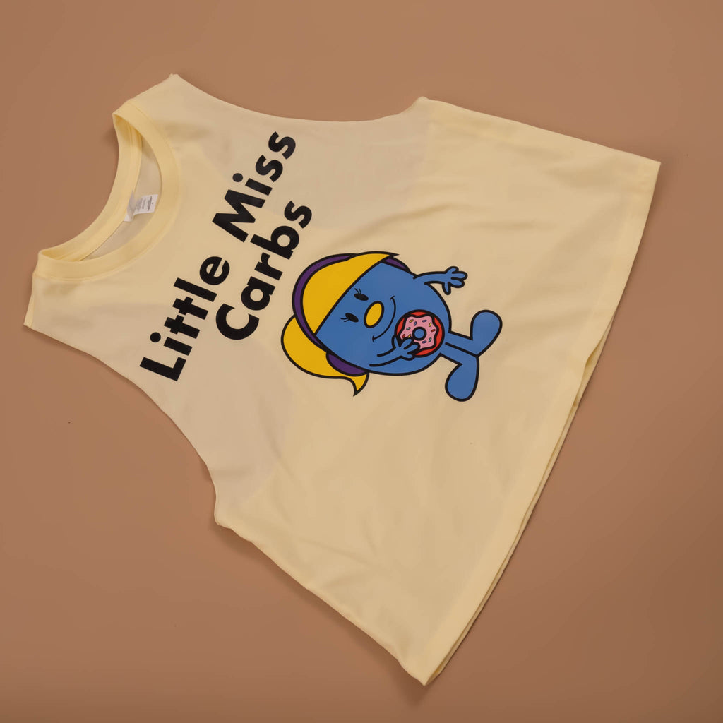 Little Miss Carbs Yellow Cropped Tank